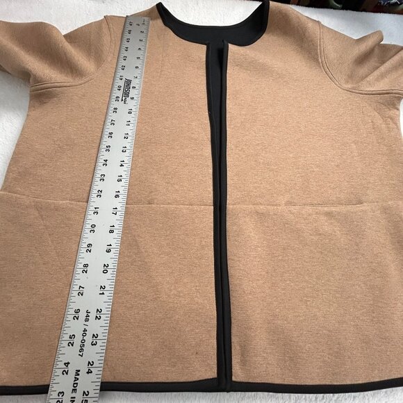 J. Jill Wearever Collection Womens Reversible Jacket XL Camel & Black Open Front - Picture 8 of 8